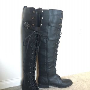 Knee high black boots